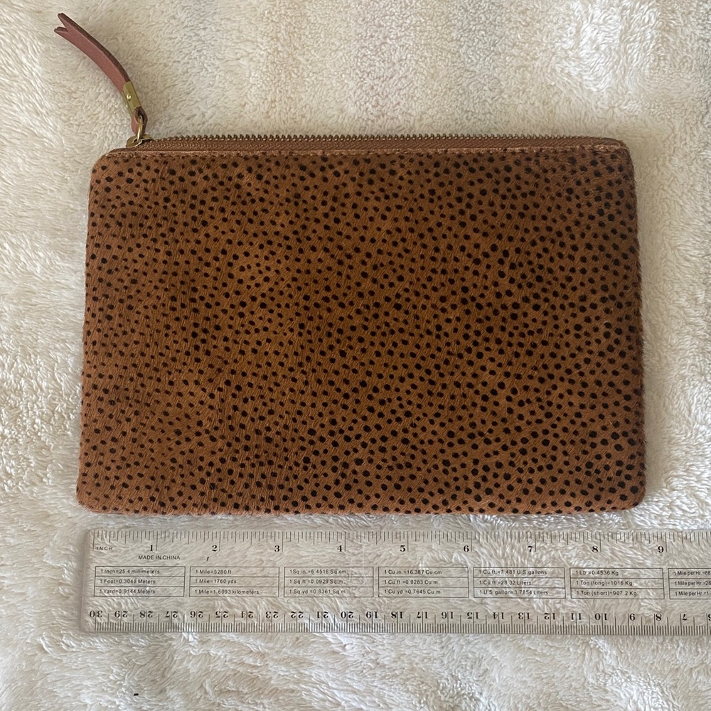Madewell Leopard Textured Clutch